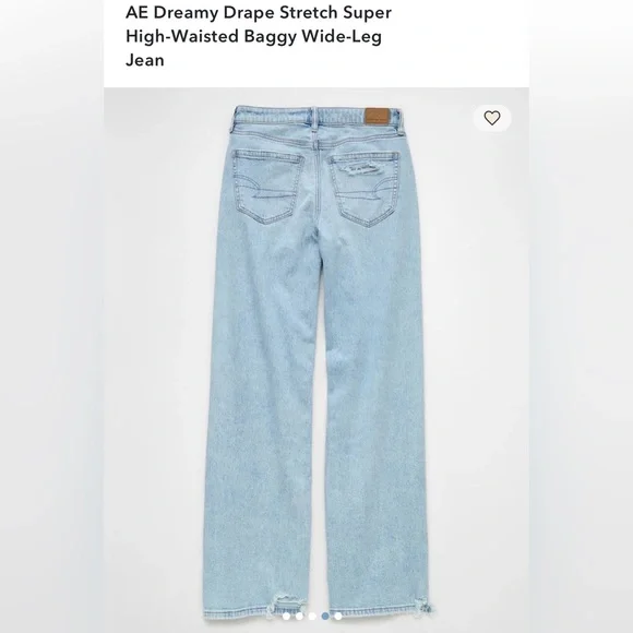 AE Dreamy Drape Stretch Super High-Waisted Baggy Wide-Leg Jean - Picture 4 of 11